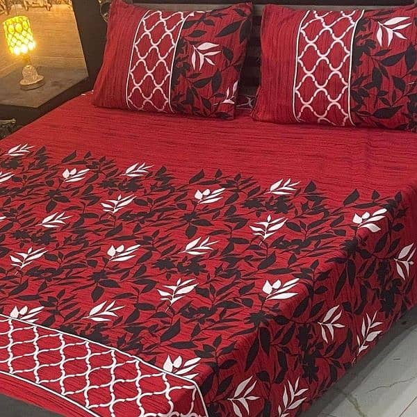 3 pc crystal cotton double bed sheet 1