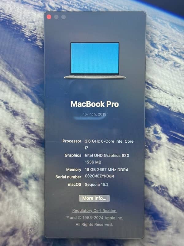 MacBook Pro 2019 i7 16-inch 16GB 512SSD 3