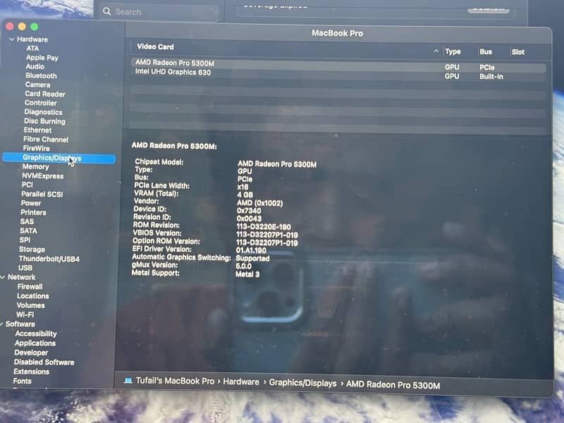 MacBook Pro 2019 i7 16-inch 16GB 512SSD 4