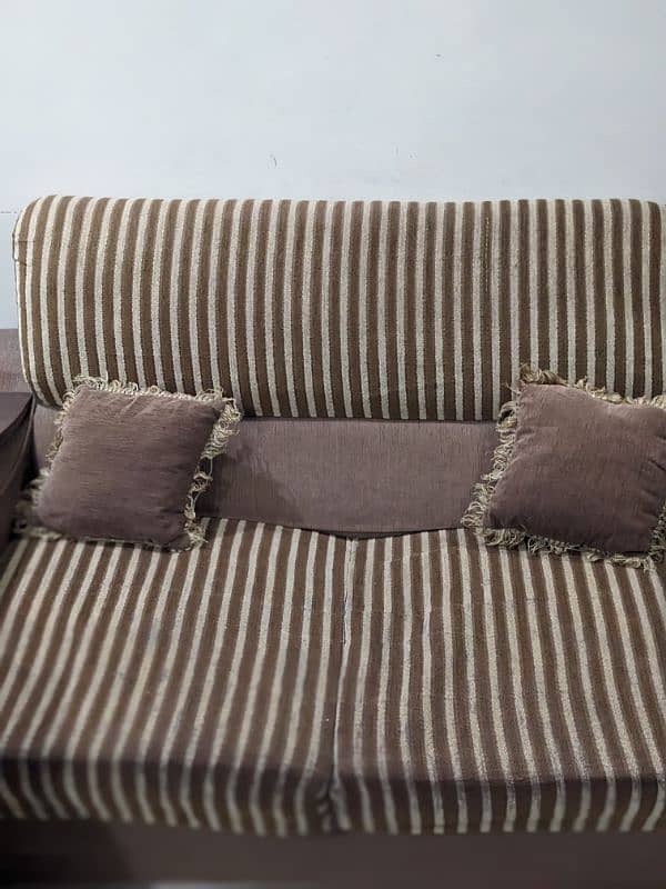 7 Seater Sofa Set with Sofa Covers Brown color+ cushions 3