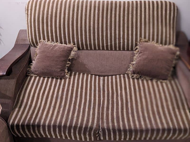 7 Seater Sofa Set with Sofa Covers Brown color+ cushions 5