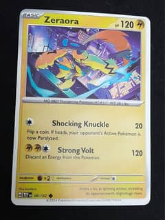 Pokémon card.  Zeraora .  Rare