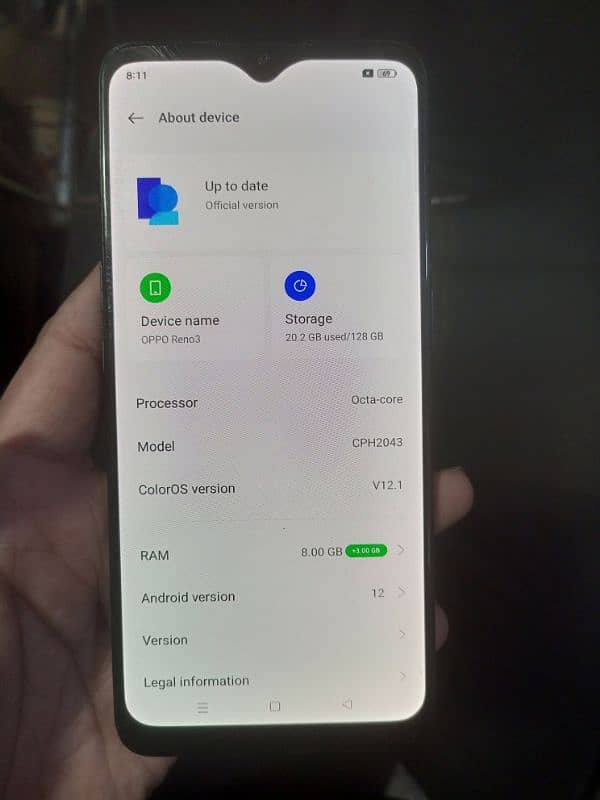 Oppo Reno 3 New condition 8GB 128GB Seald complet saman Pta approved 3