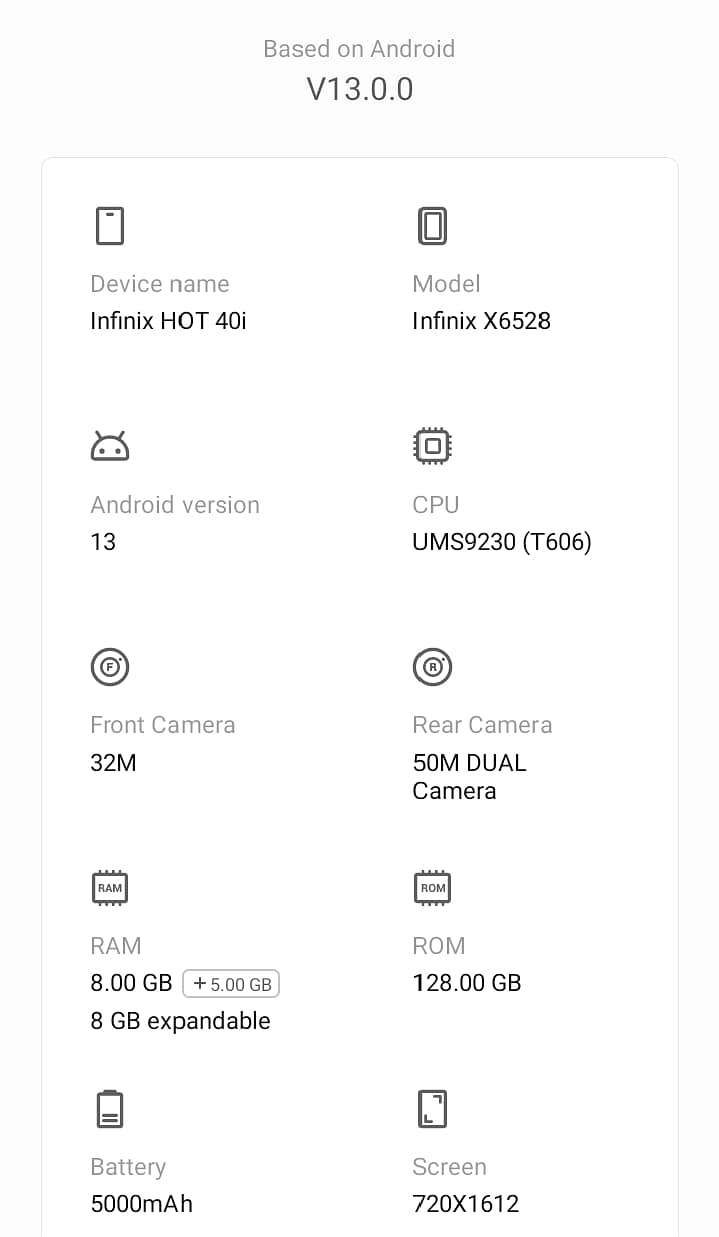 Infinix hot 40i  8+8/128 5