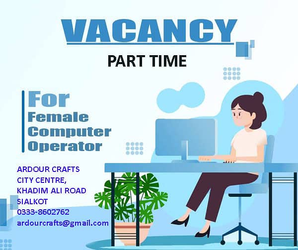 Part Time Job for Female Computer Operator 0