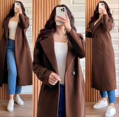 Stylish Brown Fleece Trench Coat -1 PC