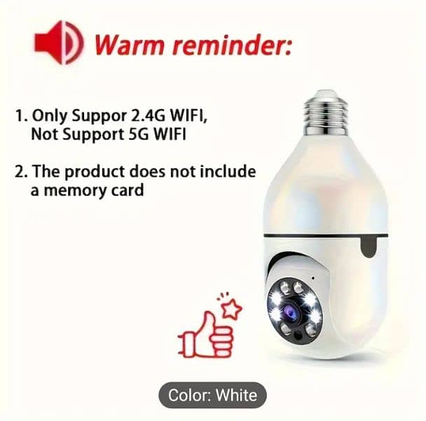 E27 Light Bulb Design Security Camera, 360° Pan/Tilt WiFi Surveillance 3