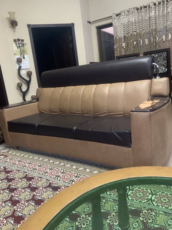 leather sofa 3 seater and singal seater (2) 2