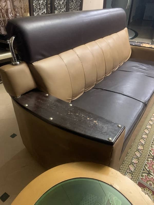 leather sofa 3 seater and singal seater (2) 5