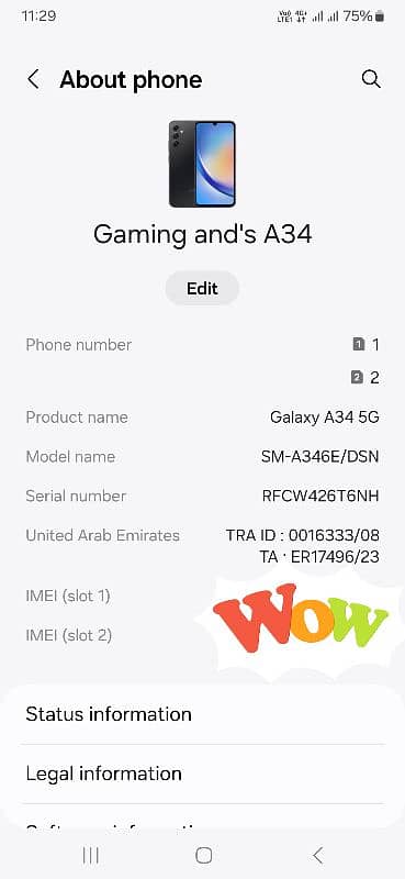 Samsung A34 5G 8+128 9