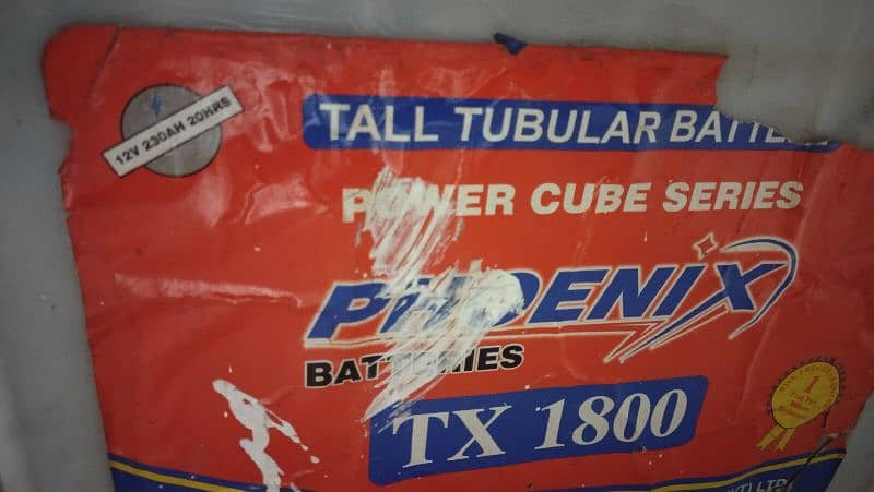 Two Phoenix Tubular TX 1800 230 AH Batteries For Sale Used 1