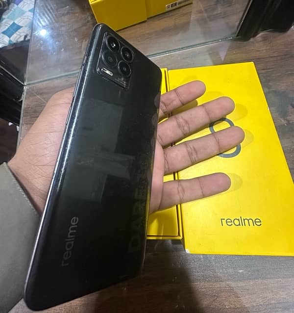 realme 8 mobile with box and original cable 3