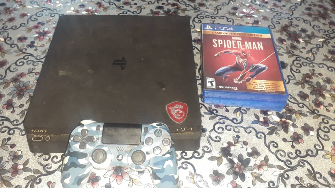 Ps4 slim with 4 game cds and one A+ copy controller 1