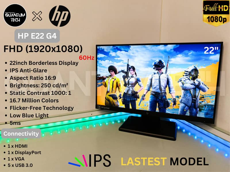 HP E22 G4 22inch IPS FHD 1080p 60Hz Bezel-less LED LCD Sale on Monitor 1