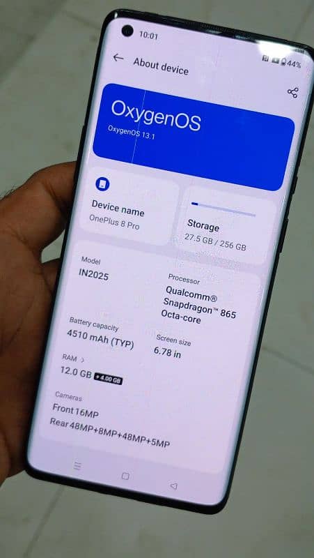 oneplus 8 pro 12gb. 256gb. 10/by/10 full box available official PTA 2