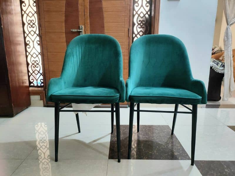 2 Velvet Rod Iron Chairs For Sale ! 0