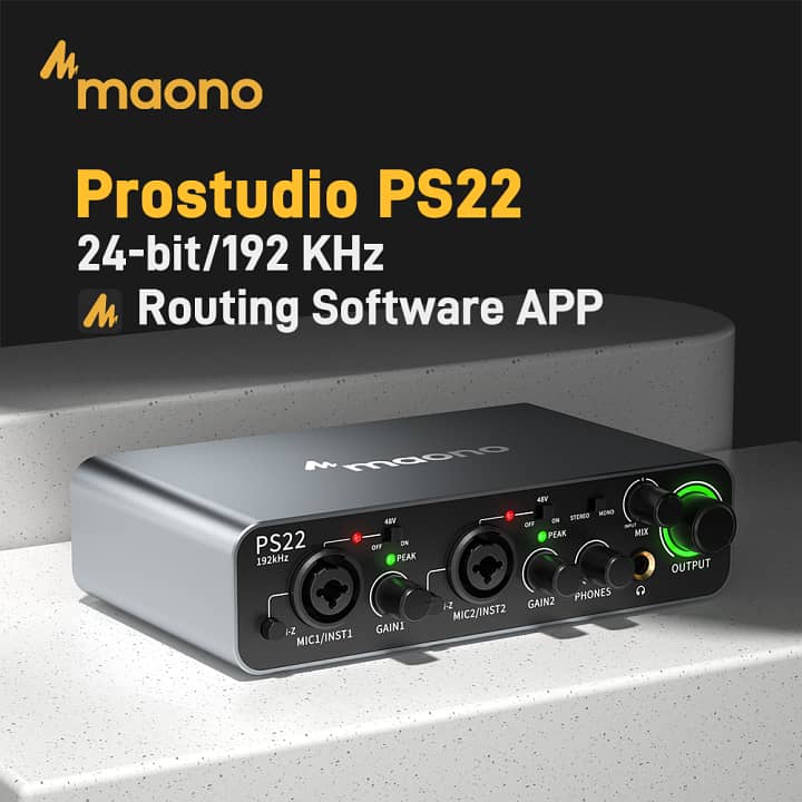 Maono PS22 ProStudio Audio Interface podcasting recording mxing 1