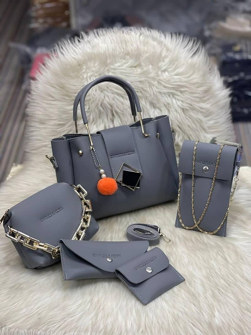 Stylish leather handbags 5 in 1 4