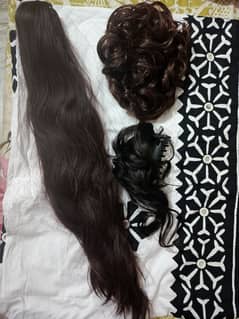 Hair pony tail crunchey and jorra.  contact phone # 0335-5431184