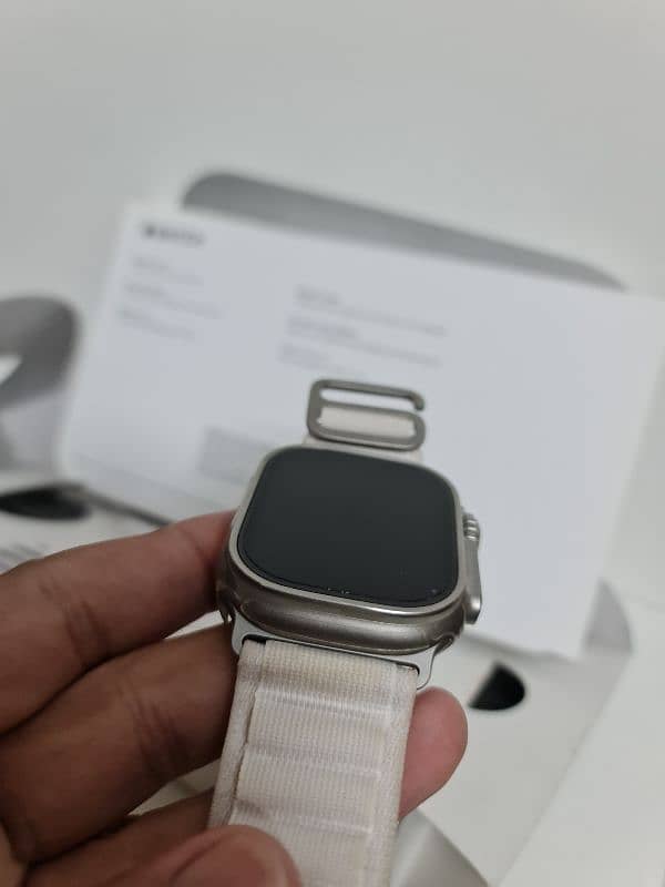 Apple Watch Ultra 49mm Starlight Alpine Loop Complete Box 14