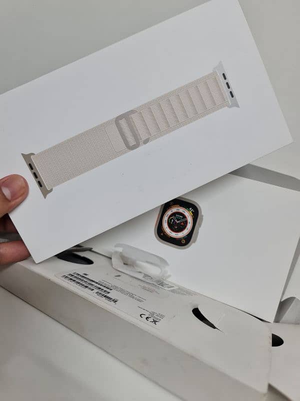 Apple Watch Ultra 49mm Starlight Alpine Loop Complete Box 17