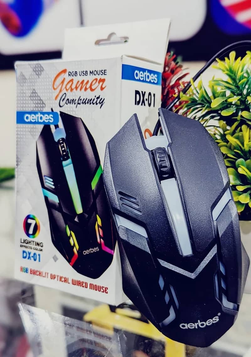 DX-01 Gaming Rgb Mouse And Free Mouse Pad 0