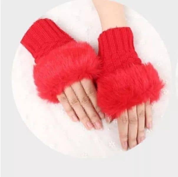 Fur Fingerless gloves 0