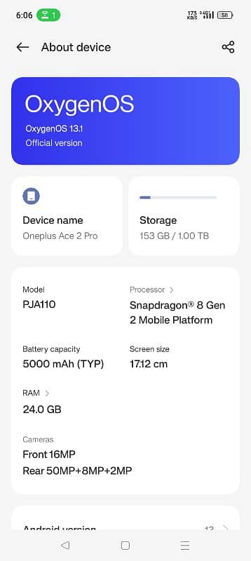 Oneplus Ace 2 Pro 1TB 24GB 3