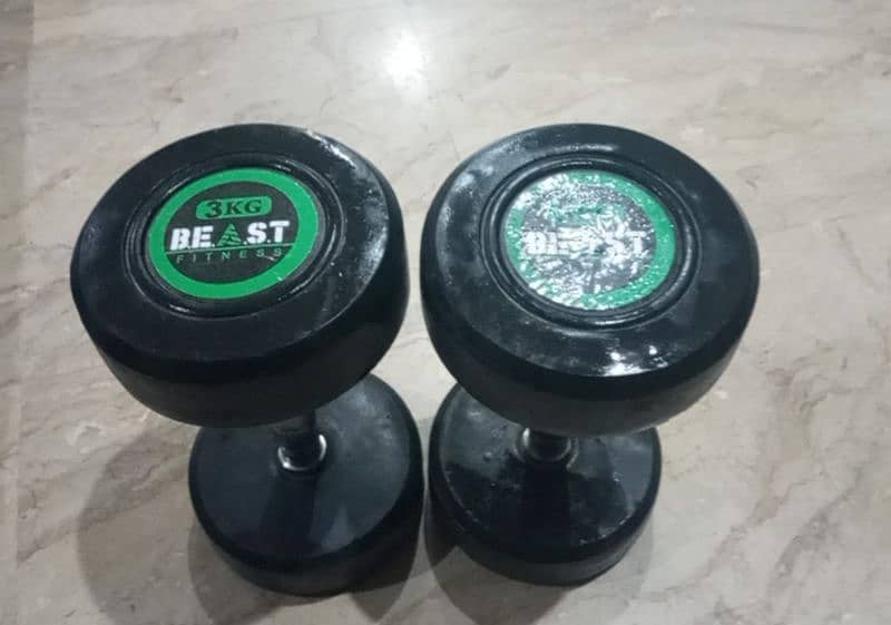 PAIR OF 3KG BEAST GYM DUMBBELLS || FOR BODYBUILDING 0