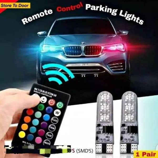 SMDs LED Car Parking Light Bulbs Pair Remorte Control 3