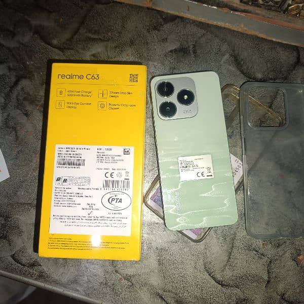 Realme C63 6+6 Mob h Lussh Condition ha Box Charger Pouch Sb Available 1