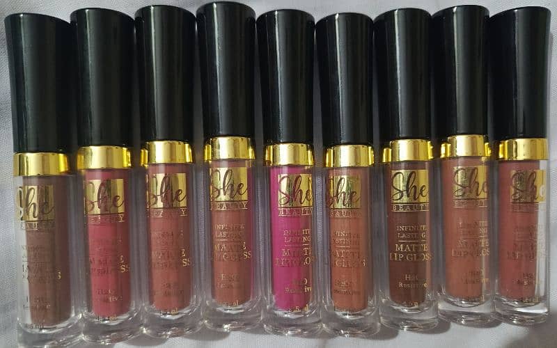 matt lipglosses set of 9 contact # 0335-5431184 each gloss is of Rs700 1