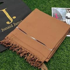 Luxurious Brown wool embrodered shawl 1 pc