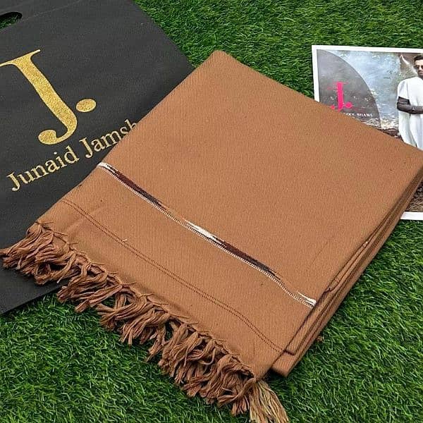 Luxurious Brown wool embrodered shawl 1 pc 0