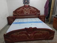 wooden bed ful set with mattress 52000 without mattress 46000