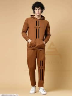 Men's 2 pcs printed hoodie track suit