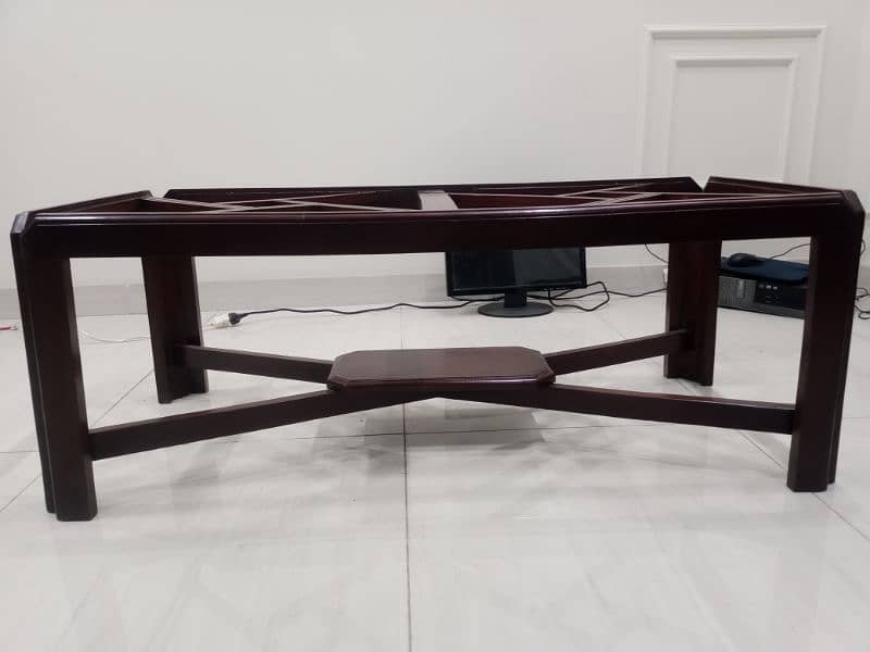 Shesham / Talee wood Center Table With Glass 7