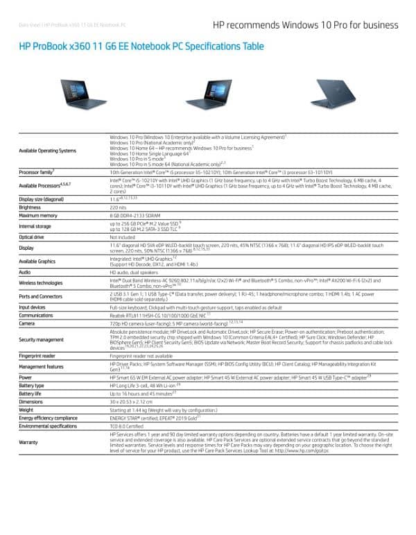 HP Notebook X360 11 G6 touch screen education model 0