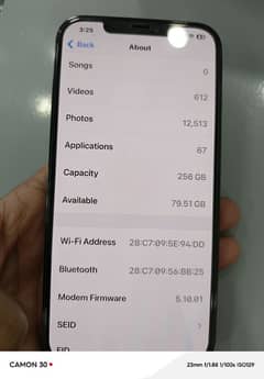 I phone 12pro maxx 256 GB PTA proved 10 by10 conditions daba sath ha