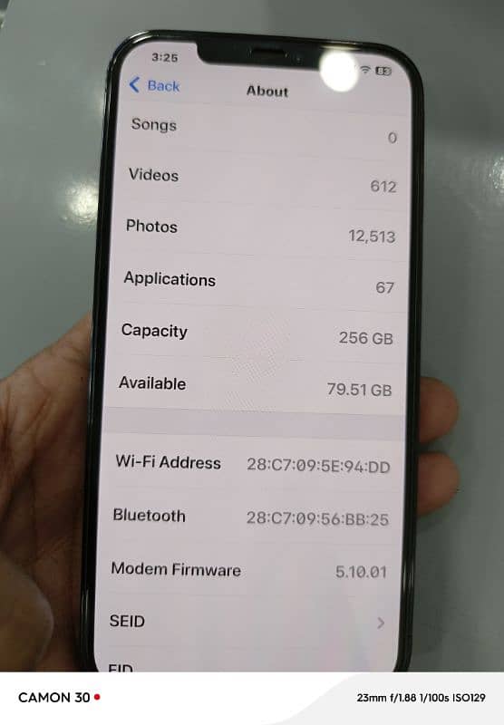 I phone 12pro maxx 256 GB PTA proved 10 by10 conditions daba sath ha 0