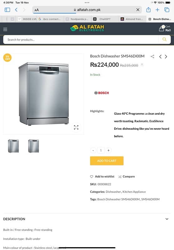 BOSCH DISHWASHER PINPACKED 0