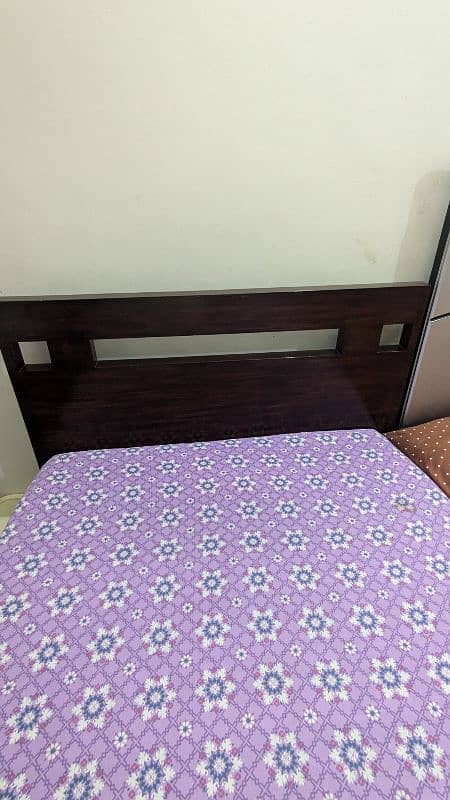 Pure wood more than single bed 7' by 4' with spring mattress 3