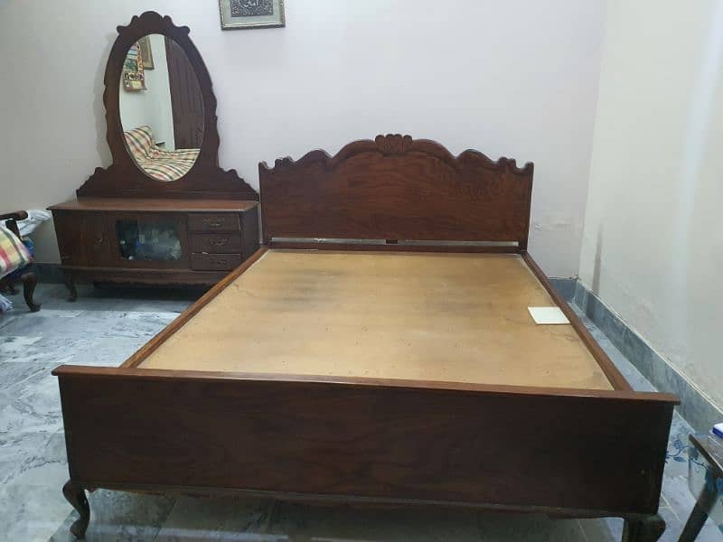 Double Bed & Dressing Table| Traditional Wood Best Quality 0