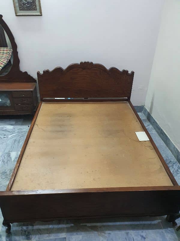 Double Bed & Dressing Table| Traditional Wood Best Quality 1