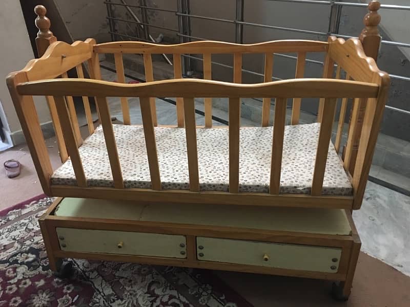 wooden baby cot 1