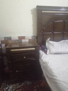 king size bed without mattress dressing table and side tables