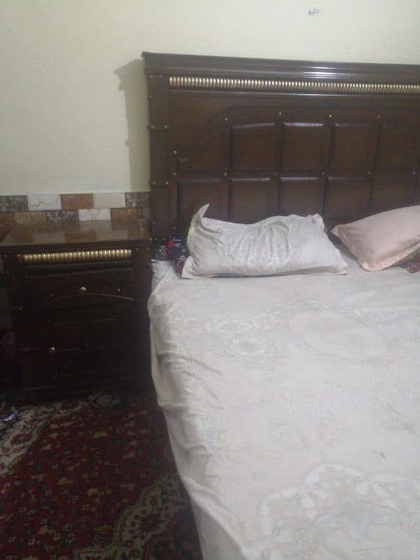 king size bed without mattress dressing table and side tables 1