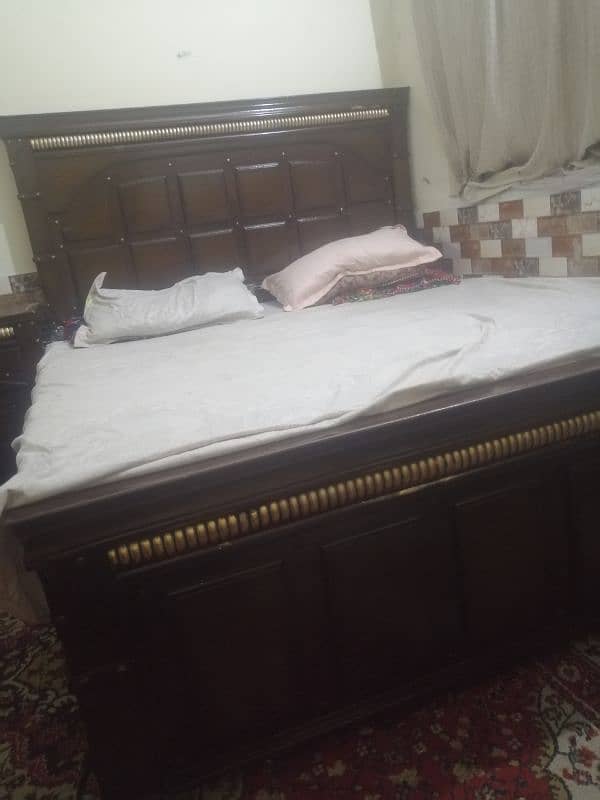 king size bed without mattress dressing table and side tables 6