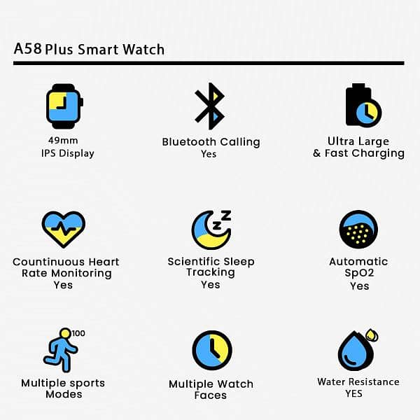 A58 Plus Smart Watch. . . Contact No# 03400599559 2