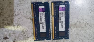 Kingston laptop ram 2+2 4gb ddr3